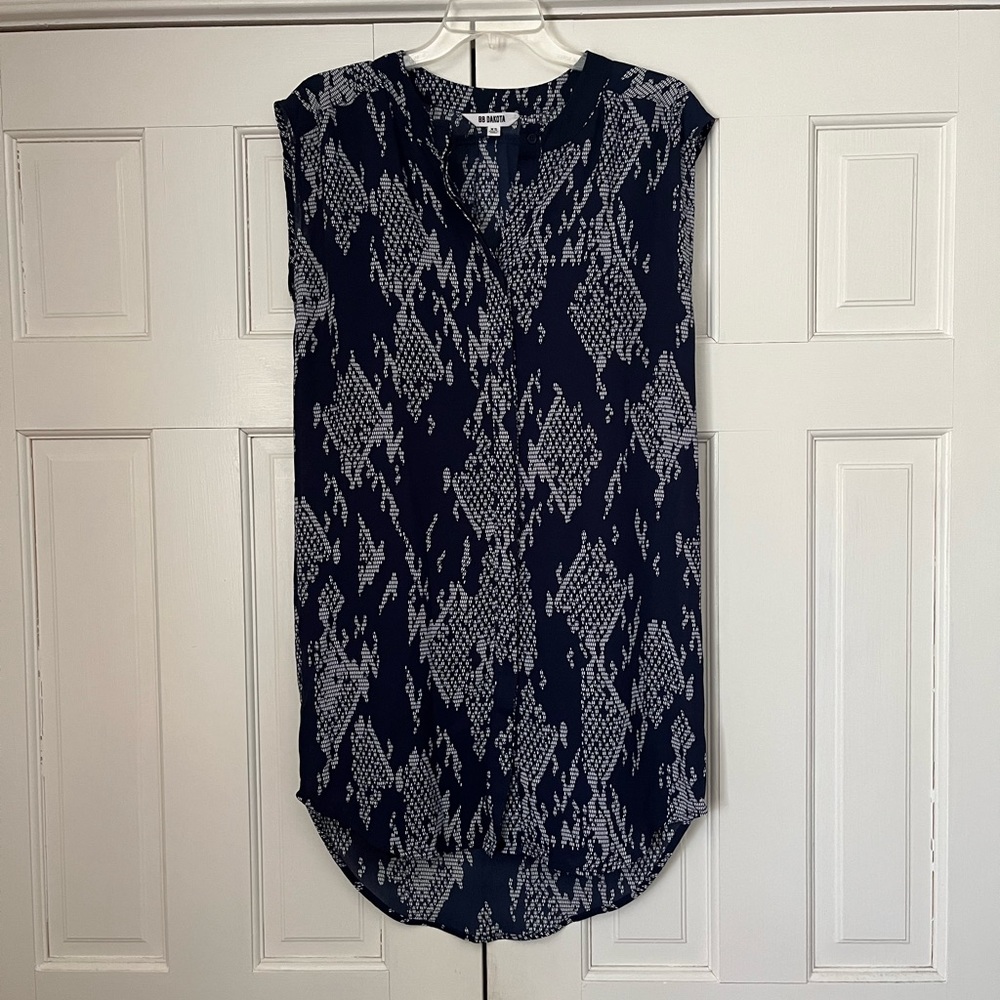 BB Dakota Navy Printed Dress